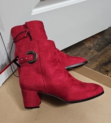 Botines East 5th Geo para mujer talla 8,5 borgoña espuma viscoelástica cremallera lateral  Foto 1 de 4