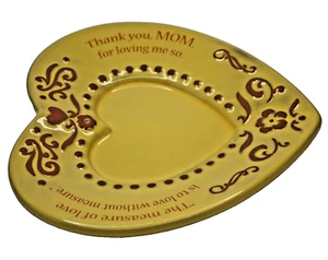 Yellow Abbey Press Heart Plate Mother Mom Measure of Love Art Pottery Redware - Picture 1 of 8