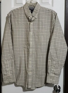 Lands End No Iron Twill Shirt Sz M Button Down Multicolor Long Sleeve - Picture 1 of 4