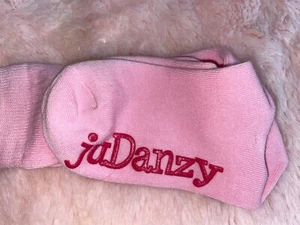judanzy socks Light Pink Girls Size Small New Dark Pink juDanzy Logo Grip - Picture 1 of 5