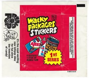 1979 Wacky Packages 1° Serie 1 CONFEZIONE CERA WRAPPER 0-483-21-01-9 con Anello Pop Ad - Foto 1 di 1