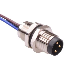 3 Way M8 Prewired Male Front Mounting Receptacle Circular Connector IP67 3A - Picture 1 of 1