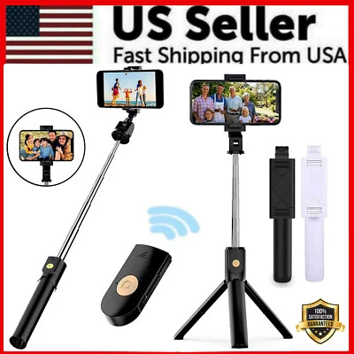 Selfie Stick Tripod Remote Desktop Stand Cell Phone Holder For iPhone Samsung US - Image 1 of 4