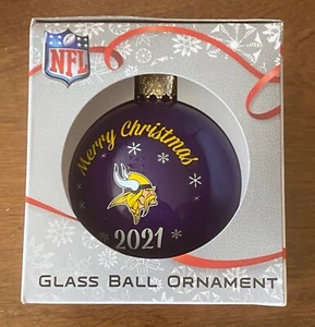 Minnesota Vikings 2021 Glass Ball Christmas Ornament - NEW - FREE SHIPPING - Picture 1 of 1