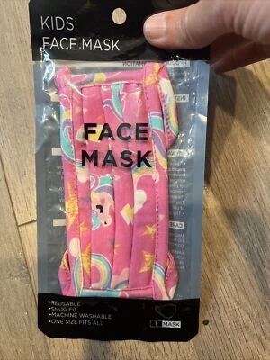 Kids Unicorn & Rainbows Face Mask- NEW in Package - Image 1 of 4