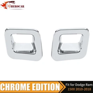 🌟2PCS Rear License Plate Lamp Cover Frame For Dodge Ram 1500 2010-2018 Chrome - Picture 1 of 8