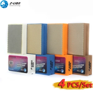 4Pcs Resin Diamond Hand Polishing Pad Foam Backed Granite Marble Ceramic Glass - Picture 1 of 10