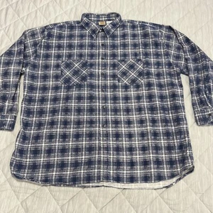 Ozark Trail Flannel Shirt Mens 3XL Blue White Plaid Long Sleeve Button Up Cotton - Bild 1 von 9