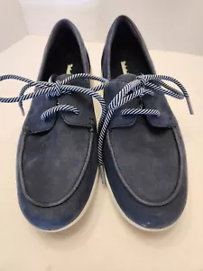 Timberland Women's Rebotl Casual Blue Suede Slip On Tie Loafers Size 9 - Picture 1 of 6