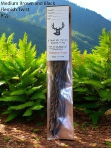 Flemish Twist Bowstring B55 / MEDIUM BROWN & BLACK / PICK STRING LENGTH! $17.95 - Picture 1 of 16