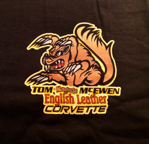 NEW! Tom "THE MONGOOSE" McEwen 1978 English Leather CORVETTE  2X-Large T-Shirt Cover