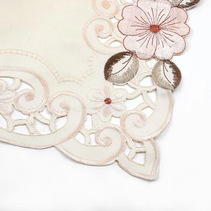 Elegant Floral Design on Translucent Gauze Table Cloth for Stylish Occasions - Picture 1 of 30