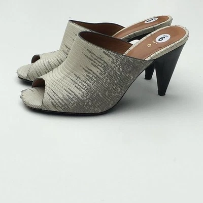 Joie Olya Peep Toe Heel White & Gray Snakeskin Sz 6 EU 36 - Image 1 of 4