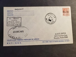 British Ship SS IBERIA Naval Cover 1971 PAQUEBOT Cachet Noumea, New Caledonia - Picture 1 of 2