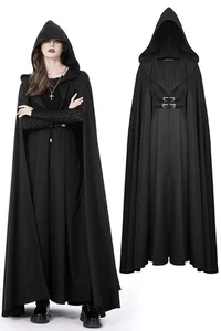 DARK IN LOVE Women Steampunk Gothic Punk Hooded Long Cape Coat Jacket Cloak - Picture 1 of 19