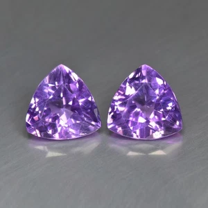 5.73Ct (2Pcs) Trillion Cut_ Best Natural Purple Amethyst _ Brazil - Picture 1 of 1