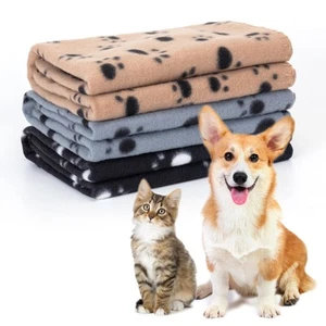 3 Pack Puppy Blanket Super Soft Dog Blanket with Cute Paw Prints Washable Pre... - Picture 1 of 9