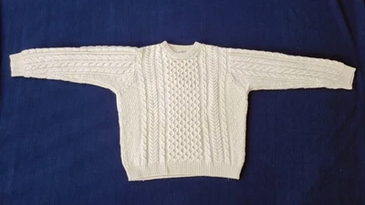 LL Bean XL reg 100% шерсти кабель вязаный свитер Ирландии - Изображение 1 из 4