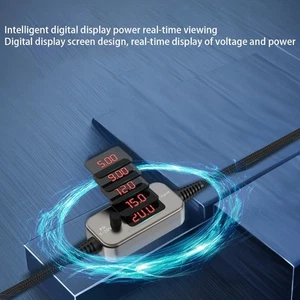 Câble Adaptateur USB C vers DC 100W avec Indicateur LED et 10 Embouts Connecteu - Photo 1 sur 14