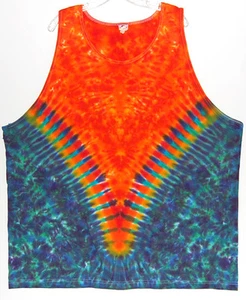 Men's TIE DYE Tank Top Fire V art sm-3x hippie deadhead - Picture 1 of 1
