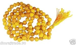 Haldi / Kurkuma Mala 100% Natur & Original 108+1 Perlen für Gebet Japa Rosenkranz - Bild 1 von 1
