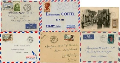 CUBIERTAS FRANCESAS SUDAN 6 ARTÍCULOS 1904-58 + MATASELLOS PPC Foto 1 de 4