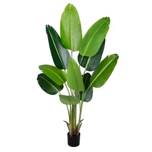 Artificial Bird of Paradise Plant 5.2Ft Fake Tropical Palm Tree with 10Trunks... - Picture 1 of 7