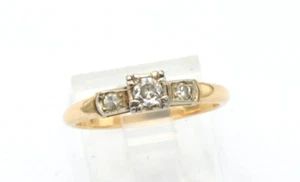 Vintage Nachlass Diamant Verlobungsring 14K Gelbgold - Bild 1 von 6