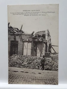 Vintage Postcard, WAR 1914-1915, Ruins of Poperinghe, Lace Shop (10F) - Picture 1 of 2