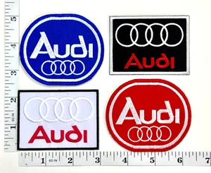 Embroidered 4-Patch Set - Iron-on - Vibrant Colors - 4-Patch Set of Audi Patches - Picture 1 of 1