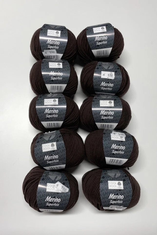 Lana Grossa ,,Merino Superfein‘‘ Fb 436-mokka 10x50g - Bild 1 von 1
