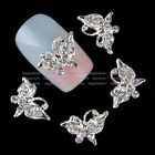 10pcs Nail Art Jewelry Charms Alloy Butterfly Rhinestones Nail Tips Studs Slices