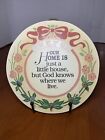 Vintage Dexsa Round Wood Key Holder Rack Plaque Our Home is Just a Little House
