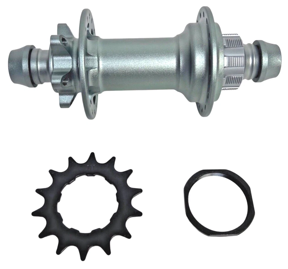 Buje trasero de puente de suciedad SS MTB BMX de una sola velocidad disco de 6 pernos 135 mm 6 trinques GRIS Foto 1 de 4