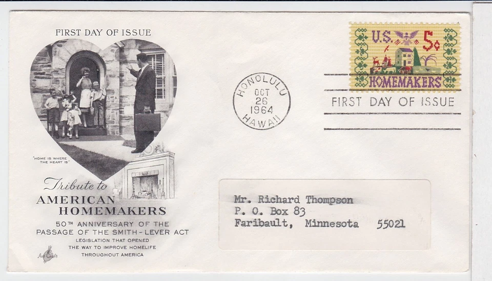 TurtlesTradingPost- American Homemakers #1253- 1964 FDC Artcraft Cachet - Image 1 of 1