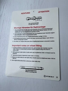 Mercedes R107 R129 W124 W126 W201 ANHAENGESCHILD schild A1075840047 - Bild 1 von 2