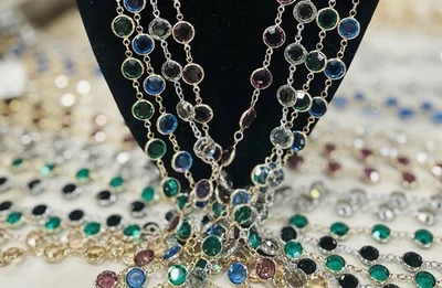 "Precioso collar de cristal de Swarovski LED completo de 24"" en varios colores vibrantes" Foto 1 de 4