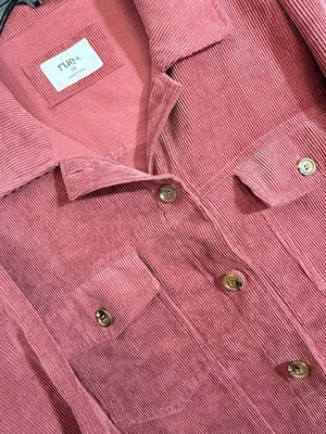 Chaqueta corta Rue 1X Fray pana cruda chamarra top vino de gran tamaño XL Foto 1 de 4