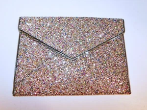 New REBECCA MINKOFF Glitter LEO Envelope Clutch Purse Multicolor NWT - Picture 1 of 4