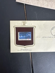 Historic Stamps of America Boston Tea Party with Stamped Boston first day Cover - Picture 1 of 8