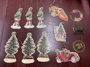 12er Set Vintage Weihnachtsschmuck Karton und Stanzformen verschiedene - Bild 1 von 2