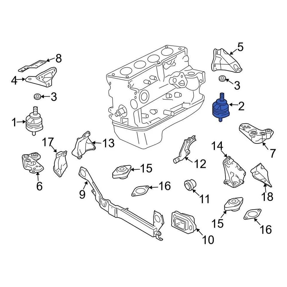 For Audi A4 2007-2008 Audi 8E0199379BJ Right Engine Mount - Imagem 1 de 3