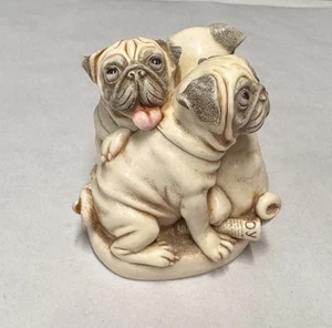 Harmony Kingdom Pug & Play Dogs Trinket Box Figurine Version 1 2002 - Picture 1 of 5