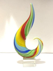 Rainbow Note Murano style 12 inch Centerpiece-J428 - Picture 1 of 9
