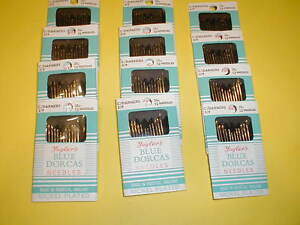 12 Pkgs of 12 Cotton Darners, Embroidery, Hemming, Hand Sewing Needles Size 3/9