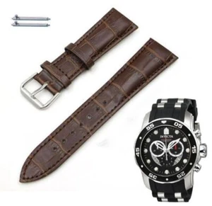 Brown Leather Watch Band Strap Fits Invicta Pro Diver 48mm Scuba 6977 6978 #1041 - Picture 1 of 3