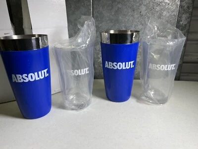 Novo na caixa! Absolut Vodka 2 peças Boston Shaker, 16 oz. Vidro de mistura e 28 oz. Shaker - Imagem 1 de 4