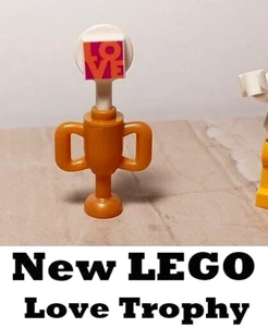 New LEGO Love Trophy Gold Printed Tile Loving Gift Award Birthday Celebration - Picture 1 of 1