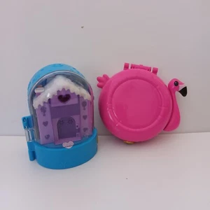 Polly Pocket Schneekugel und Flamingo Kompakt 2er Set nur eine Figur - Bild 1 von 11