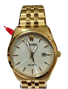 E111-S099650 CITIZEN ECO DRIVE GOLD TONE MEN WATCH EC-129 - Picture 1 of 18